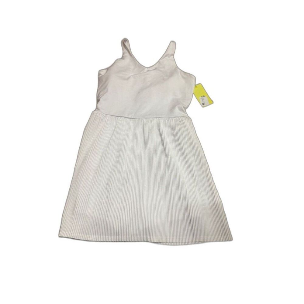 all in motion White Sleeveless Pleated Skater Dress